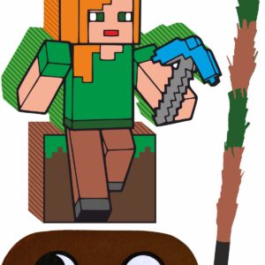 Piñata cumpleaños infantil grande hecha a mano minecraft Alex