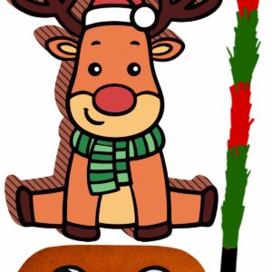 Piñata cumpleaños infantil grande hecha a mano Reno Navideño