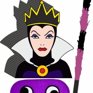 Piñata cumpleaños infantil grande hecha a mano Blancanieves Reina Grimhilde