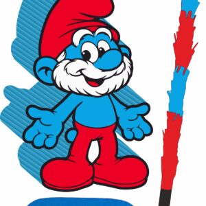 Piñata cumpleaños infantil grande hecha a mano Pitufos - Papá Pitufo