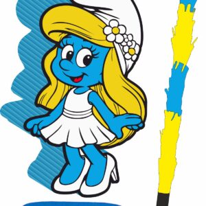 Piñata cumpleaños infantil grande hecha a mano Pitufos - Pitufina