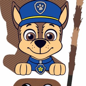 Piñata cumpleaños infantil grande hecha a mano Patrulla Canina Chase Cabeza