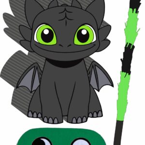 Piñata cumpleaños infantil grande hecha a mano Dragón Chimuelo