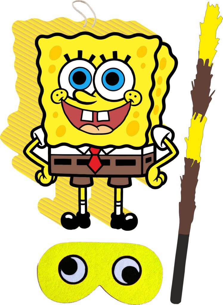 Piñata cumpleaños infantil grande hecha a mano Bob Esponja