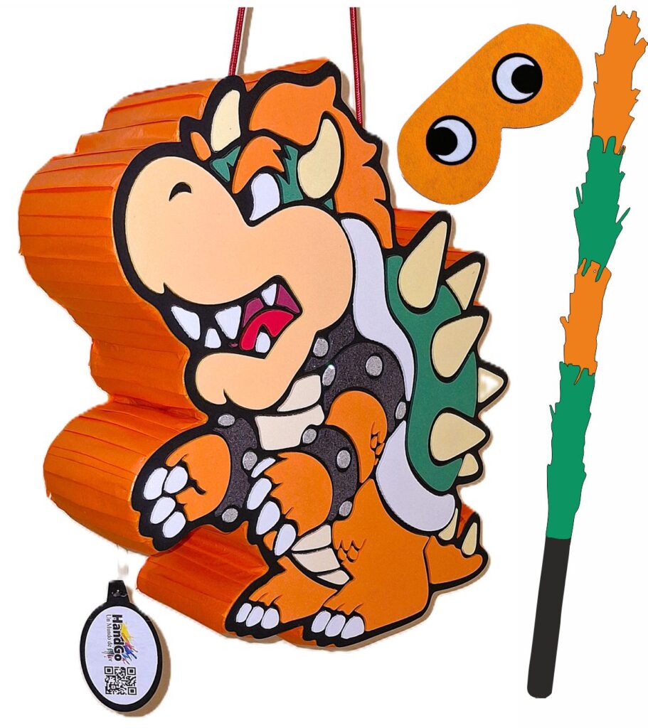 Piñata cumpleaños infantil grande hecha a mano Bowser