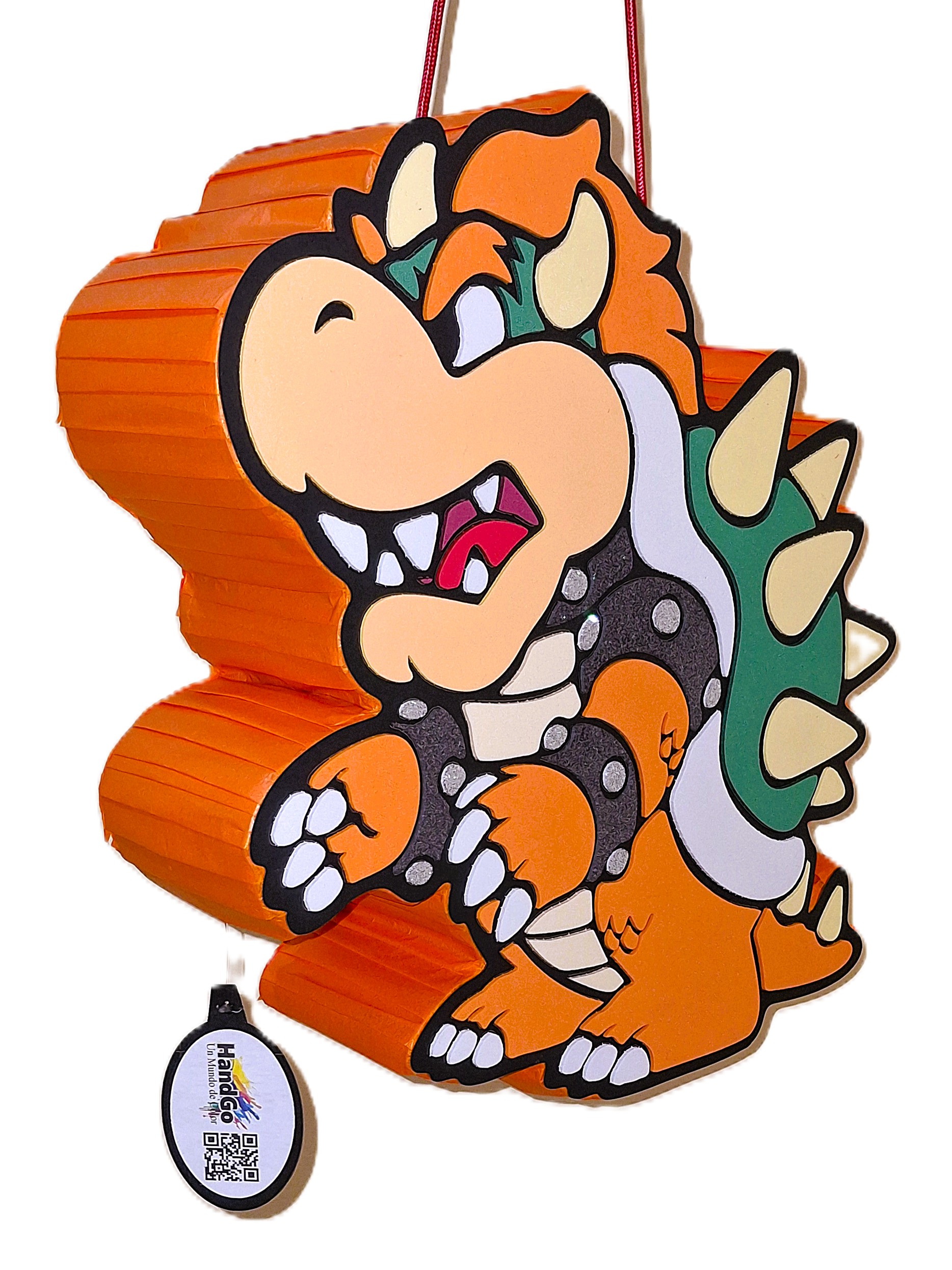 Piñata cumpleaños infantil grande hecha a mano Bowser - Imagen 2