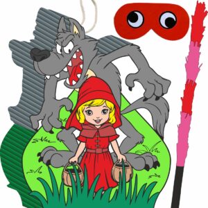 Piñata cumpleaños infantil grande hecha a mano Caperucita Roja
