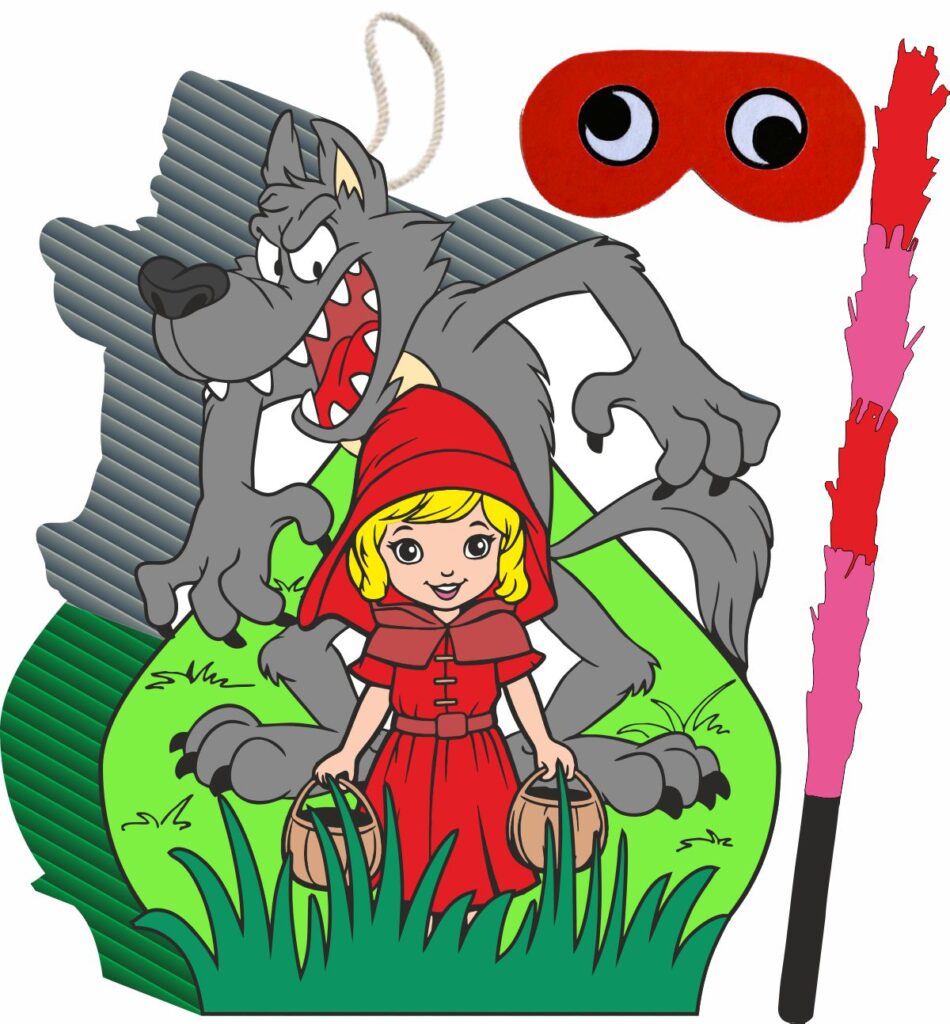 Piñata cumpleaños infantil grande hecha a mano Caperucita Roja