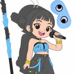 Piñata cumpleaños infantil grande hecha a mano K-Pop Demon Hunters Zoey