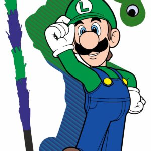 Piñata cumpleaños infantil grande hecha a mano Luigi
